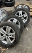 Four Volkswagen T5 Transporter alloy wheels & Tyres 215/60 R17c