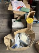 Quantity of Disposible plastic aprons and hair nets