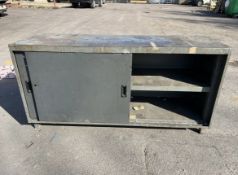 Machine shop large tool cabinet with sliding doors