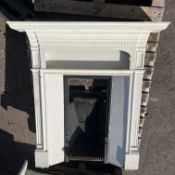 Vintage Victorian style wooden Fireplace surround and cast iron fire place