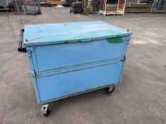 Large lockable Site box trolley with folding side
