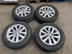 Four Volkswagen T5 Transporter alloy wheels & Tyres 205/65 R16c