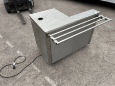 Moffat stainless steel service counter with triple tube Tray rails