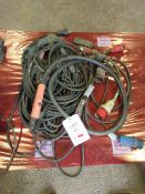 Miscellaneous lot to include 110v to 240v extensions, 3 phase extensions and welding torches