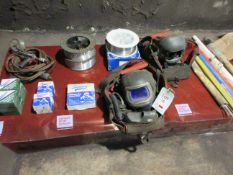 Assorted welding accessories and consumables to include mig welding wire, aluminium welding wire,