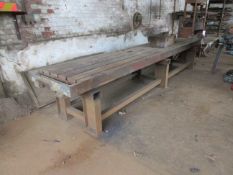 T slot welding table, size 15ft x 3ft with 5