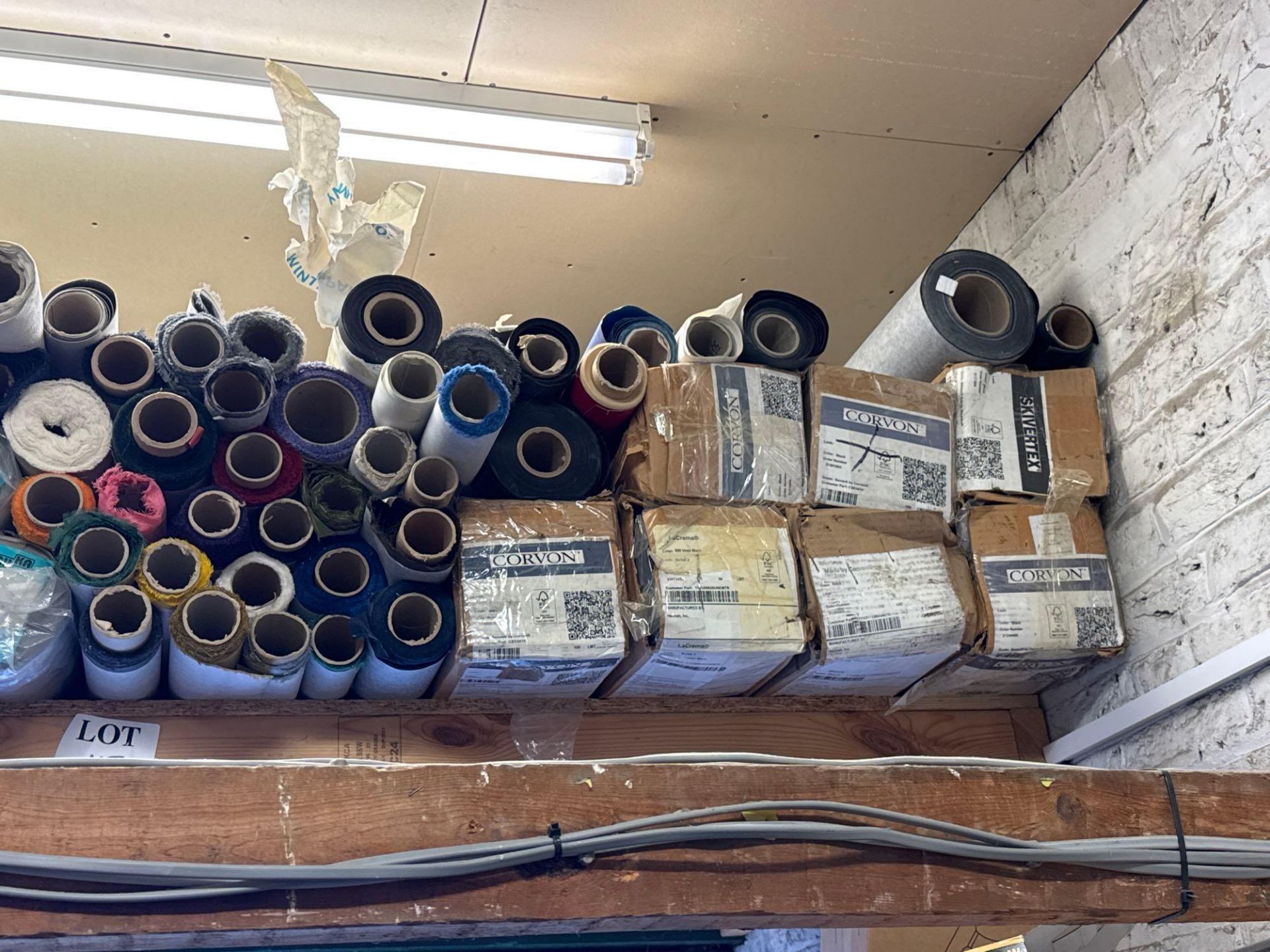 Assorted book jacket material rolls approx. 120 assorted, buckram, silks, faux, leathers, vinyls, - Image 2 of 5