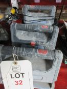 Three Erbauer cordless site lights, two chargers