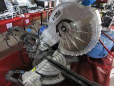 MacAllister compound mitre saw, model MM15210S-B, 240v