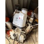 Ten various manual backpack sprayers