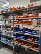 Contents of bay to include welding lenses, eye goggles, sweatbands etc