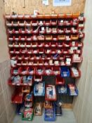 Linbin wall rack and storage including contents, various tig welding supplies