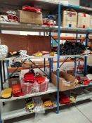 Contents of bay to include PPE, protective gloves, welding gloves, welding hats etc