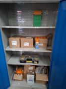 Cabinet and contents to include Ambersil lubricants, leak detectors etc
