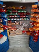 Cabinet and contents to include plasma and spot welding spares and consumables etc