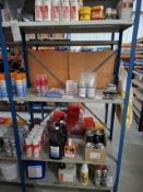 Contents of bay to include flux paste, lubricants, gold galvaniser, ct-90 etc