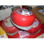 Three hand operated fibre bells