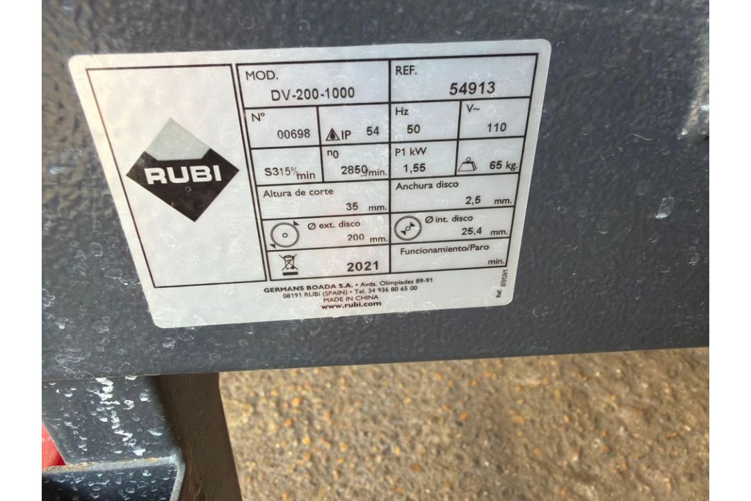 Rubi DU-200-1000 electric tile cutter (2021) - Image 6 of 6