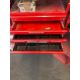 Two red metal storage racks to include: one corner shelving unit (58 wide x 58 depth x 157 height) a - Image 2 of 2