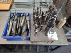 Quantity of various taper shank drills