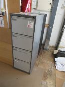Two metal 4 drawer filing cabinets (excluding contents) (Please note, this LOT is located at: Hamlyn