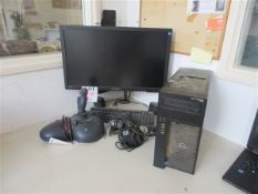 Dell tower PC, Hanns-G desktop monitor with keyboard, mouse & joystick (Please note, this LOT is