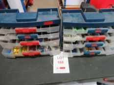 Two multi-draw cabinets and contents