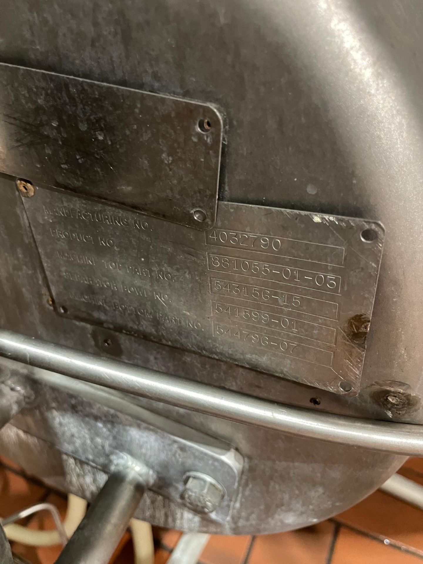 Alfa Laval Tetra Pak Whey Separator. No 2. HMRPX 4032790 P2, YOM 1980. 25,000 Ltrs per hrFully func - Image 7 of 11