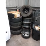 Small quantity of various wheels and tyres