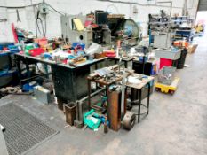 Quantity of machine tooling to workbenches as photographed