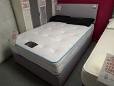 Beauty Sleep pocket gel 1200 4ft 6” double mattress with 2 drawer divan base and 20” plain headboard