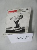 Makita TD127DZ 18V Cordless Impact Driver (Unused/Body Only)