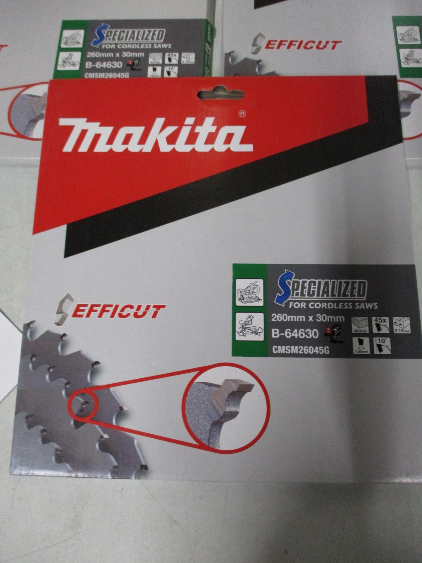 (3) Makita Efficut B-64630 TCT Circular Saw Blades 45 Teeth for Wood (Unused) - Image 2 of 3