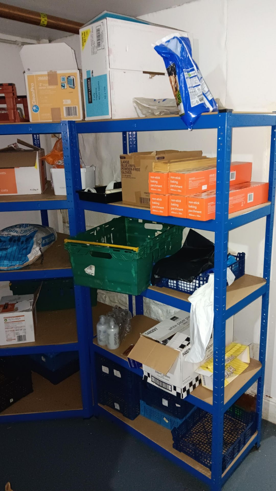 5 x Bays lightweight boltless racking, including corner unit and contents of racking to include - Image 2 of 6