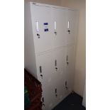 Adexa commercial 9 door key operated locker, 900(w) x 400(d) x 1,800(h) – Located in fire escape