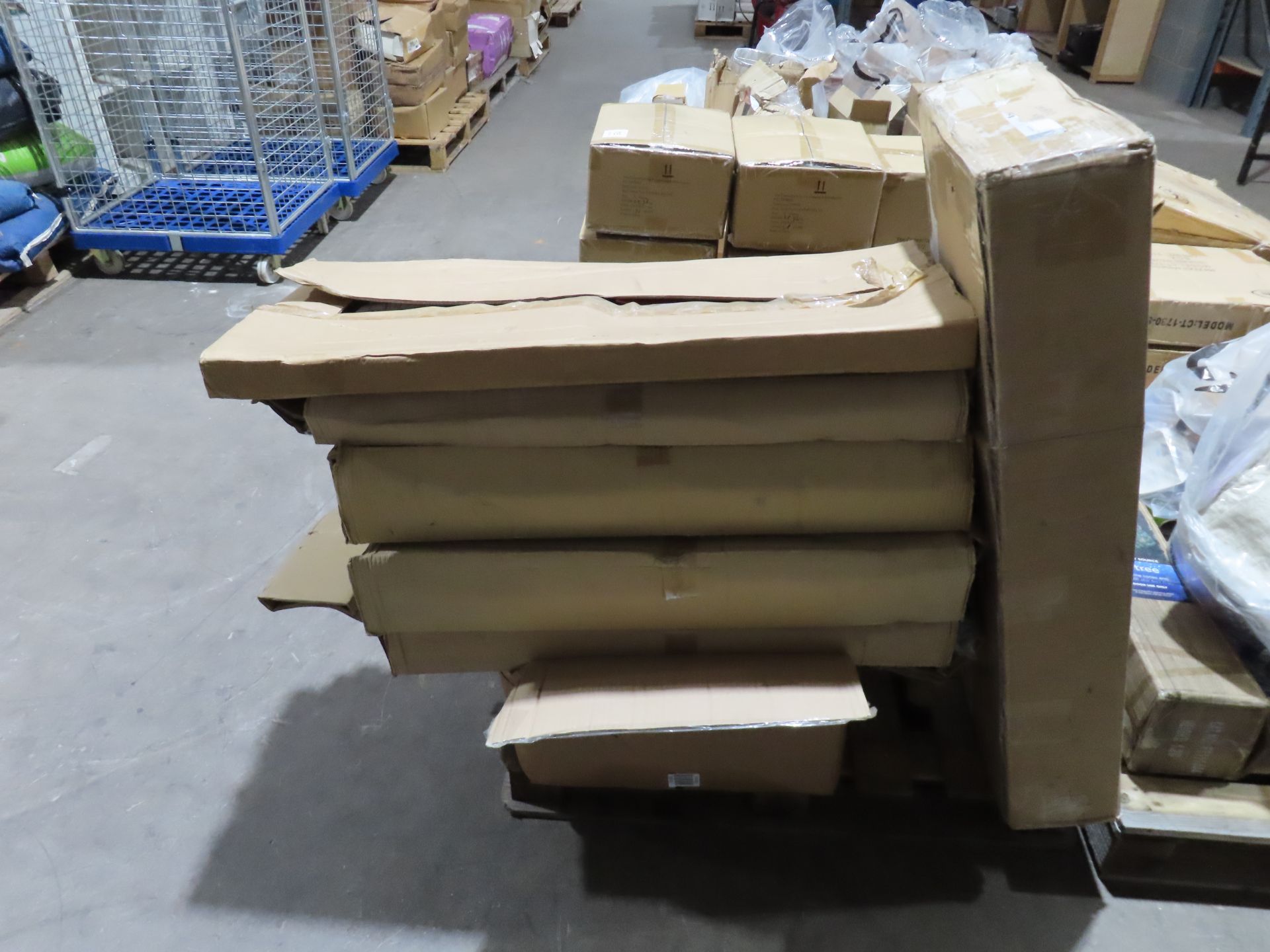 Pallet of plastic shelving, printers, punch pockets and cabinet shelves. Please note this lot has - Image 3 of 5