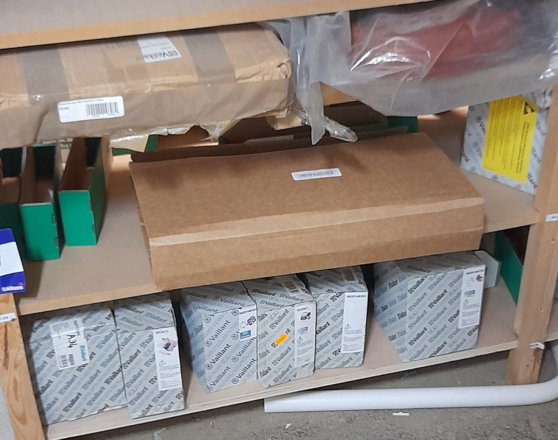Quantity of boiler spares to shelves W7-20 to W7-23 to include Valliant gas valves, vessels &
