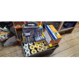 Bucket to include upstands, paint rollers, sandpaper & other