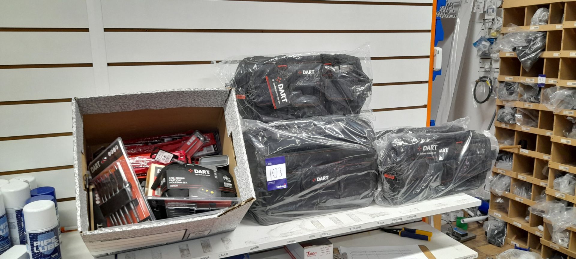 Quantity of Dart bits, including masonry, wood, holesaw & 4 x Dart tool bags