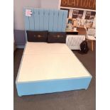 Drawer Double Divan Base with Freestanding Headboa