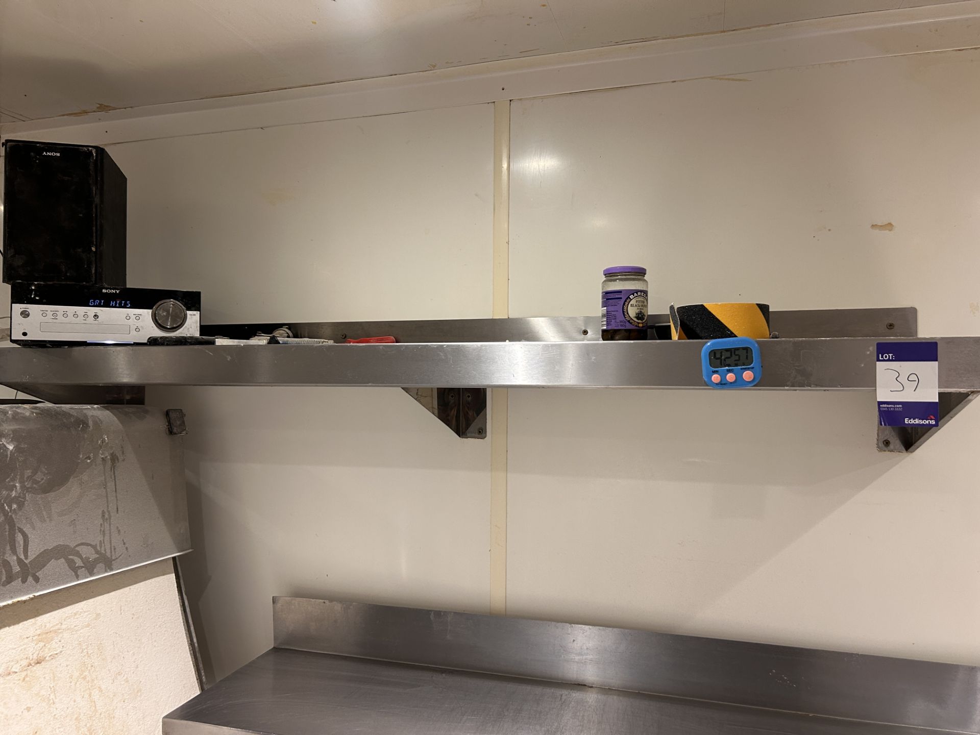 Stainless Steel Food Prep Table with Shelf Over Approx. 2000mm and Stainless Steel Wall Mount Shelf - Image 4 of 4