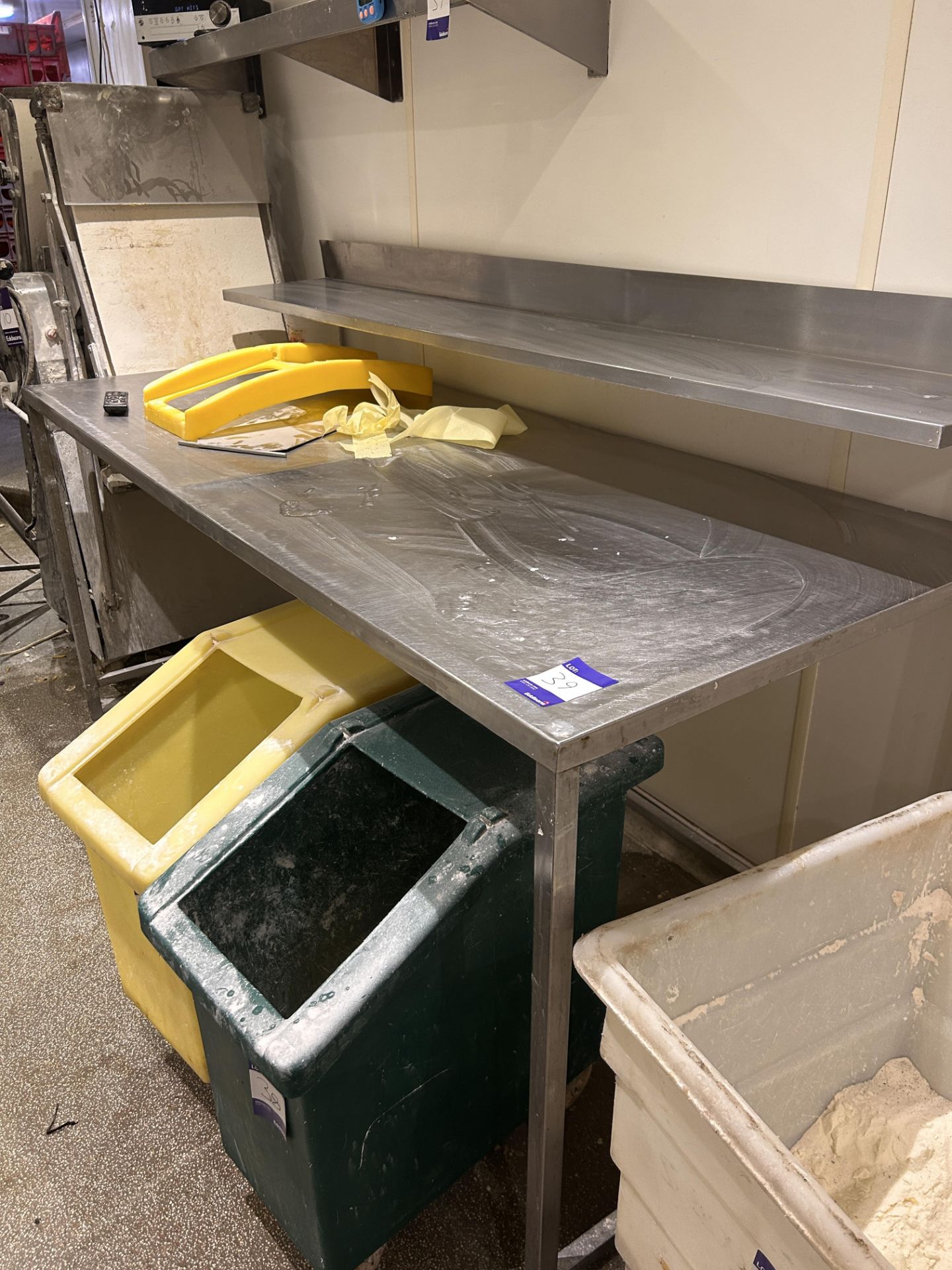Stainless Steel Food Prep Table with Shelf Over Approx. 2000mm and Stainless Steel Wall Mount Shelf - Image 2 of 4