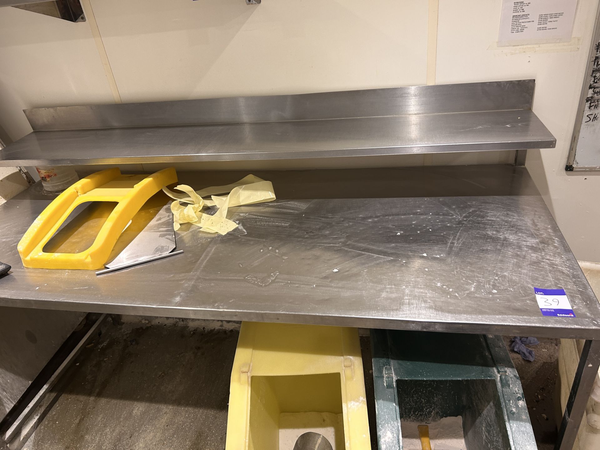 Stainless Steel Food Prep Table with Shelf Over Approx. 2000mm and Stainless Steel Wall Mount Shelf - Image 3 of 4