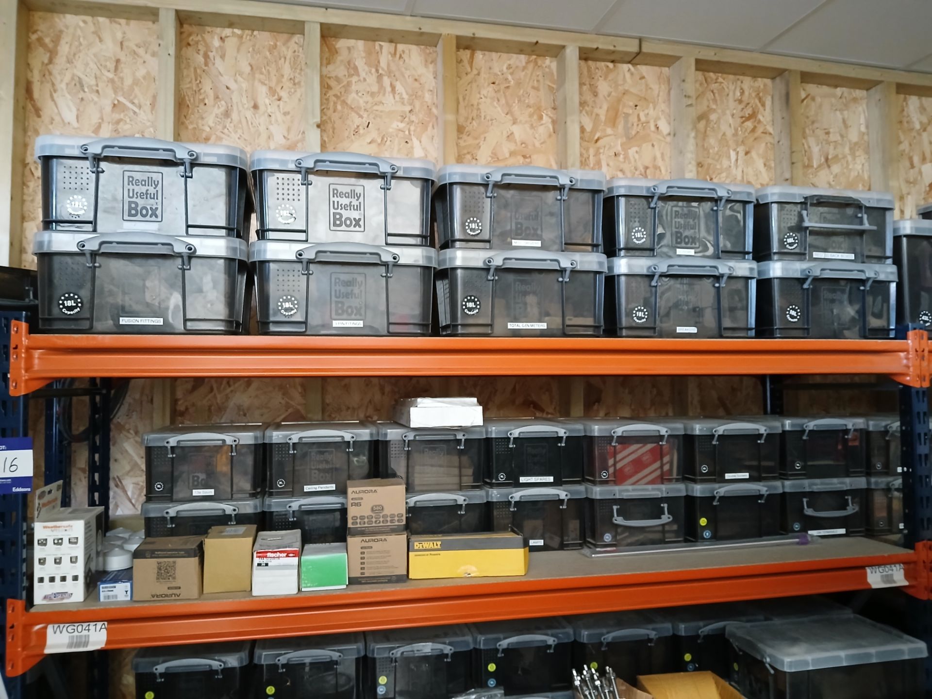 8x Bays of MFCALUX Boltless Shelving and Contents to include: Assortment of Roofing Components and - Image 8 of 27