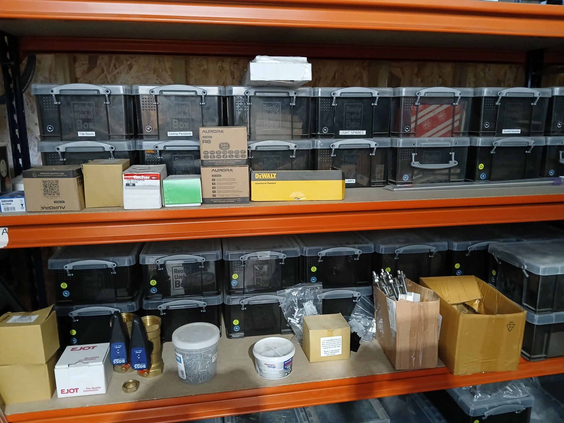 8x Bays of MFCALUX Boltless Shelving and Contents to include: Assortment of Roofing Components and - Image 9 of 27