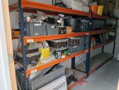Remaining Contents to Mezzanine Stores to include: 3 Bays of Boltless Shelving, Stanley FatMax