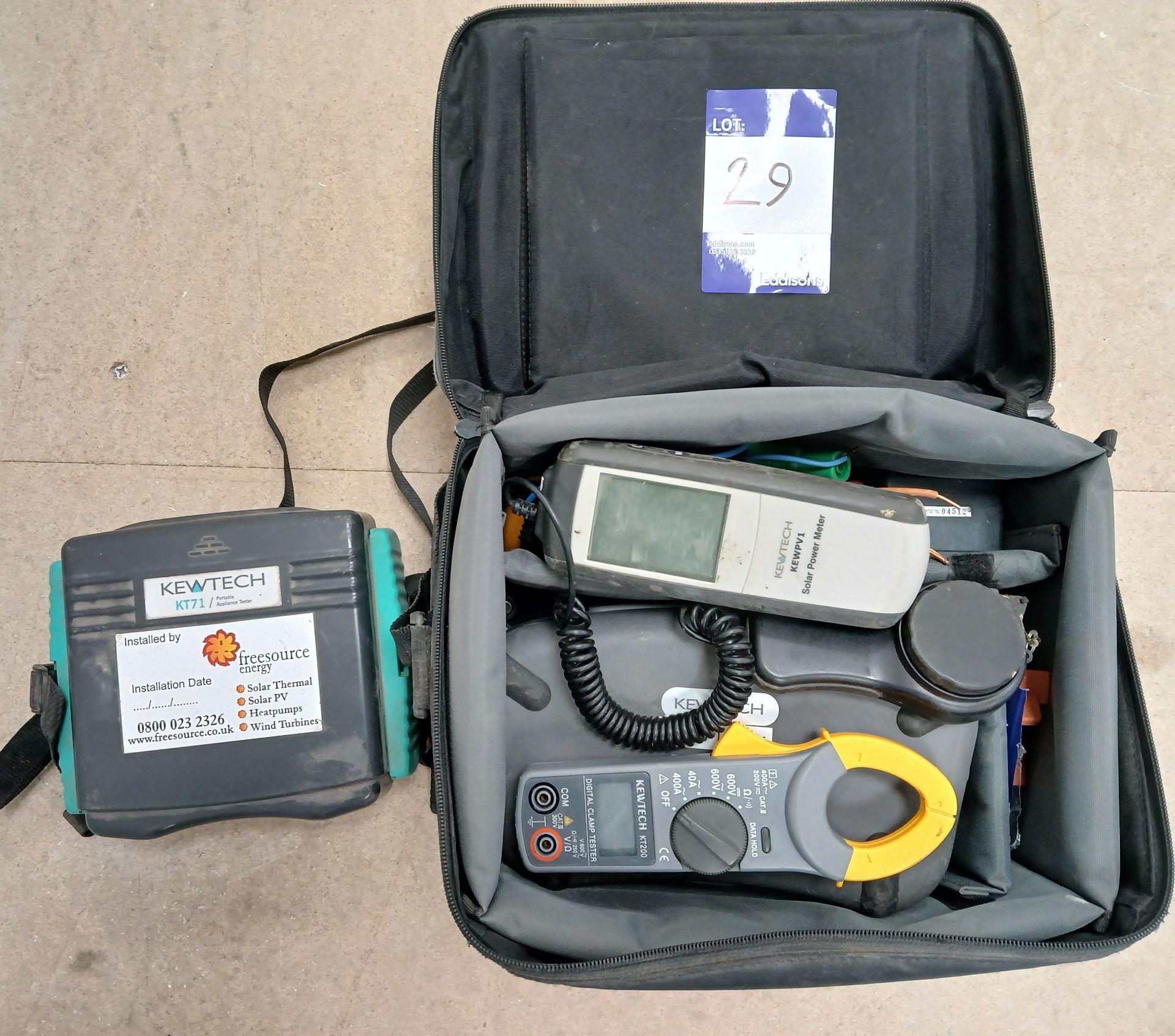 Assortment of KewTech equipment, to include: KewTech KT65 Digital Multi Function Tester, KewTech