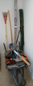 Wheelbarrow and Assortment of Hand Tools