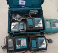 5x Various Makita Battery Chargers
