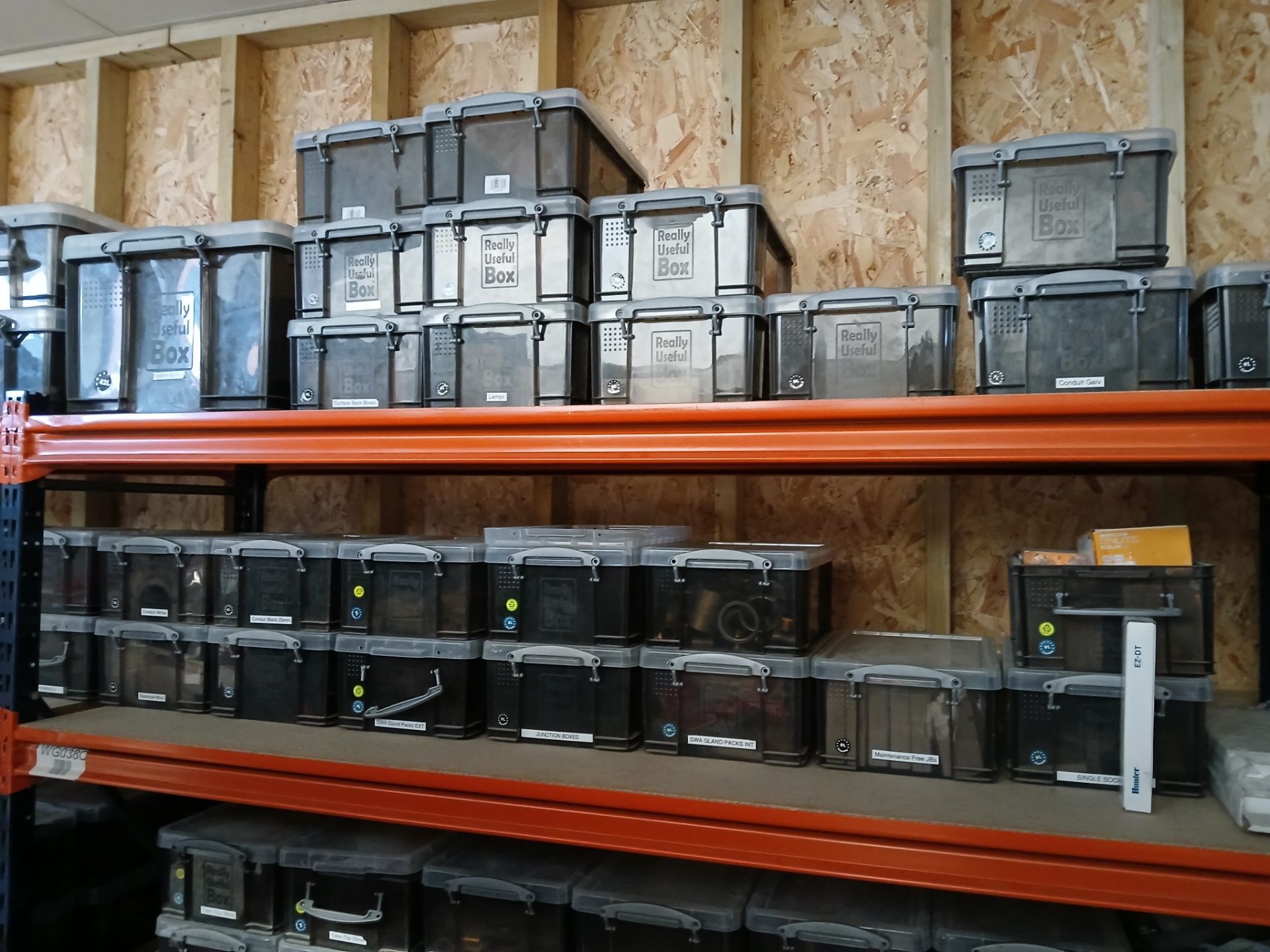 8x Bays of MFCALUX Boltless Shelving and Contents to include: Assortment of Roofing Components and - Image 13 of 27